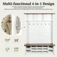thumbnail image 4 of Farmhouse 4-in-1 Hall Tree with 6 Hooks, Entryway Bench with Shelves, Shoe Organizer with 16 Compartments for Mudroom, Living Room, White, 4 of 8