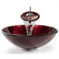 thumbnail image 3 of KRAUS Irruption Glass Vessel Sink in Red with Single Hole Single-Handle Waterfall Faucet in Chrome, 3 of 7