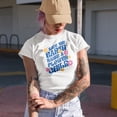 thumbnail image 2 of Save the Earth Raise a Flower Child, Retro Wavy Text Art, Earth Day Merch Gift, White T-Shirt, XL, 2 of 5