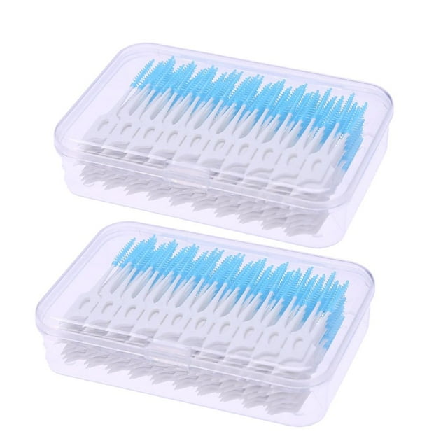 320pcs Double-ended Toothpick Soft Silicone Tooth Picks Floss Interdental Brush Stick Hygiene Tools (Green)