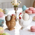 thumbnail image 3 of Yrmaups 1Pcs Easter Ceramic Egg Holder, Chicken Shape Egg Cups for Soft Boiled Eggs, Cute Farmhouse Egg Stand for Tabletop Decor, Holiday Kitchen Ornament, 3 of 9