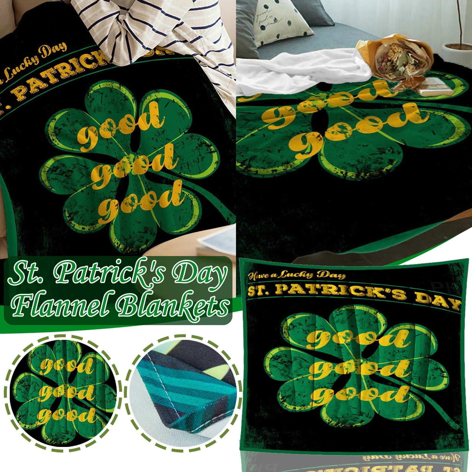 Sherpa Throw Blanket Happy St Patrick's Day Shamrock Leaves Super Soft Cozy Warm Luxury Microfiber Blankets Flannel Fleece Plush Quilt Bedspread for Bed Couch Sofa Green Bicycle Sherpa Throw Blanket Happy St Patrick's Day Shamrock Leaves Super Soft Cozy Warm Luxury Microfiber Blankets Flannel Fleece Plush Quilt Bedspread for Bed Couch Sofa Green Bicycle