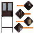 thumbnail image 4 of Yaheetech Wall Mount Toilet Storage Cabinet with Open Shelf, Espresso, 4 of 9