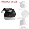 thumbnail image 6 of Cauagu Black White Hat Skull for Adult Christmas Hat,1-Pack Xmas Holiday Hat Santa Hat for Women & Men Festive Headwear Accessories Fit for Christmas/New Year/Party, 6 of 6