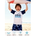 thumbnail image 6 of Lanbubble Boys Two Piece Rash Guard Swimsuits Sets Bathing Suits with Trunks 4-10 Years, 6 of 7