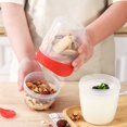 thumbnail image 4 of Estbridge Breakfast On the Go Cups Take and Go Yogurt Cup with Topping Cereal Cup with spoon and fork Overnight Oats or Oatmeal Container Jar 870ml, 4 of 18