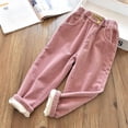 thumbnail image 2 of Zwiiyzr 2-8Y Toddler Boys Girls Fleece Lined Pants Casual Loose Jogger Pants Sweatpants Winter Corduroy Bottoms Trousers Pink, 2 of 6