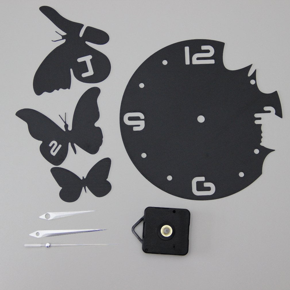 Details about   Decorative Mirror Wall Clock Nature Flying Butterflies Modern Design Luxury DIY 
