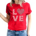 thumbnail image 2 of Fesfesfes T Shirt for Women's Valentine's Day Love Printed Short Sleeved T-shirt Top Short Sleeved Round Neck Top/Shirt Crew Neck T Shirts for Women 2XL(US:12), 2 of 6