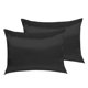 thumbnail image 1 of Funda de almohada 2pcs Funda de almohada de satén de poliéster Ropa de cama Funda de almohada para dormir, Negro, Reino Unido / US-Q, 20x30 pulgadas Inevent HA003643-08, 1 of 2