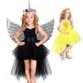 thumbnail image 2 of Vestido de princesa de cola larga para niños, tutú de malla, disfraz de cabestrillo de encaje negro para niñas, Halloween, Nairobi Orn, fiesta de cumpleaños, cosplay de ángel zhangyuxiang unisex, 2 of 2