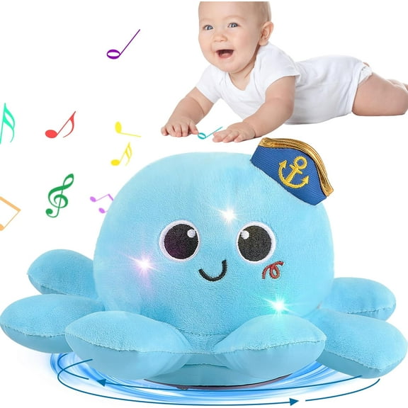 Octopus Crawling Toy - Octopus Toy with Light, Music, Voice Control, and Clap Hands Awake for 2+ Year Old Boys and Girls