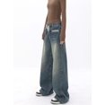 thumbnail image 2 of Pantalones vaqueros de primavera para mujer, combinables con todo, estilo coreano, sencillos, holgados, modernos, retro, de calle, de pierna ancha, cómodos, para estudiantes, nuevos, 2 of 6