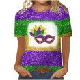 thumbnail image 2 of Fiudx Ofertas Flash Del Día Tops con Estampado de Moda para Mujer, Blusa de Manga Corta, Camisetas Divertidas con Cuello Redondo, 2 of 3