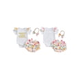 thumbnail image 2 of Gupgi Newborn Baby Girls 3 Piece Summer Outfits Set, Infant Letter Embroidery Ribbed White Romper+Layered Ruffled Floral Shorts+Bow Headband, 2 of 9