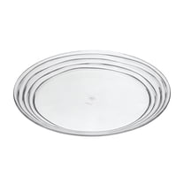 Designer Swirl 12" Acrylic Dinner Plates Set of 4, Plastic Plates Reusable, Unbreakable Kitchen Plates for All Occasions BPA Free Dishwasher Safe