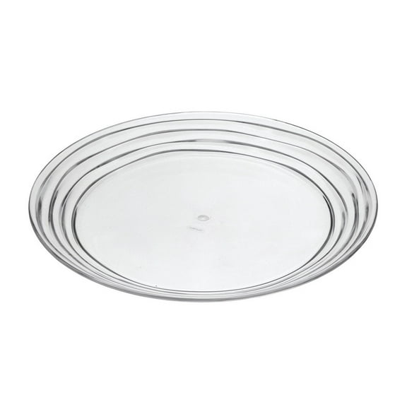 Designer Swirl 12" Acrylic Dinner Plates Set of 4, Plastic Plates Reusable, Unbreakable Kitchen Plates for All Occasions BPA Free Dishwasher Safe