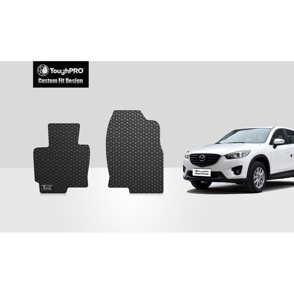 ToughPRO MAZDA CX5 Two Front Mats All Weather Heavy Duty Black