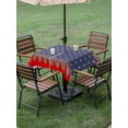 thumbnail image 4 of Outdoor Tablecloth with Umbrella Hole for Patio/Picnic/Party/Camping, Independence Day Waterproof Table Cloth Square Cover Washable, 4th of July Star Blue Red Striped (60"x 60"), 4 of 8