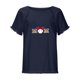 thumbnail image 4 of Blusa de manga corta con estampado regular de flecos y cuello redondo de algodón y cáñamo para mujer OAVQHLG3B Store  lin121212, 4 of 5