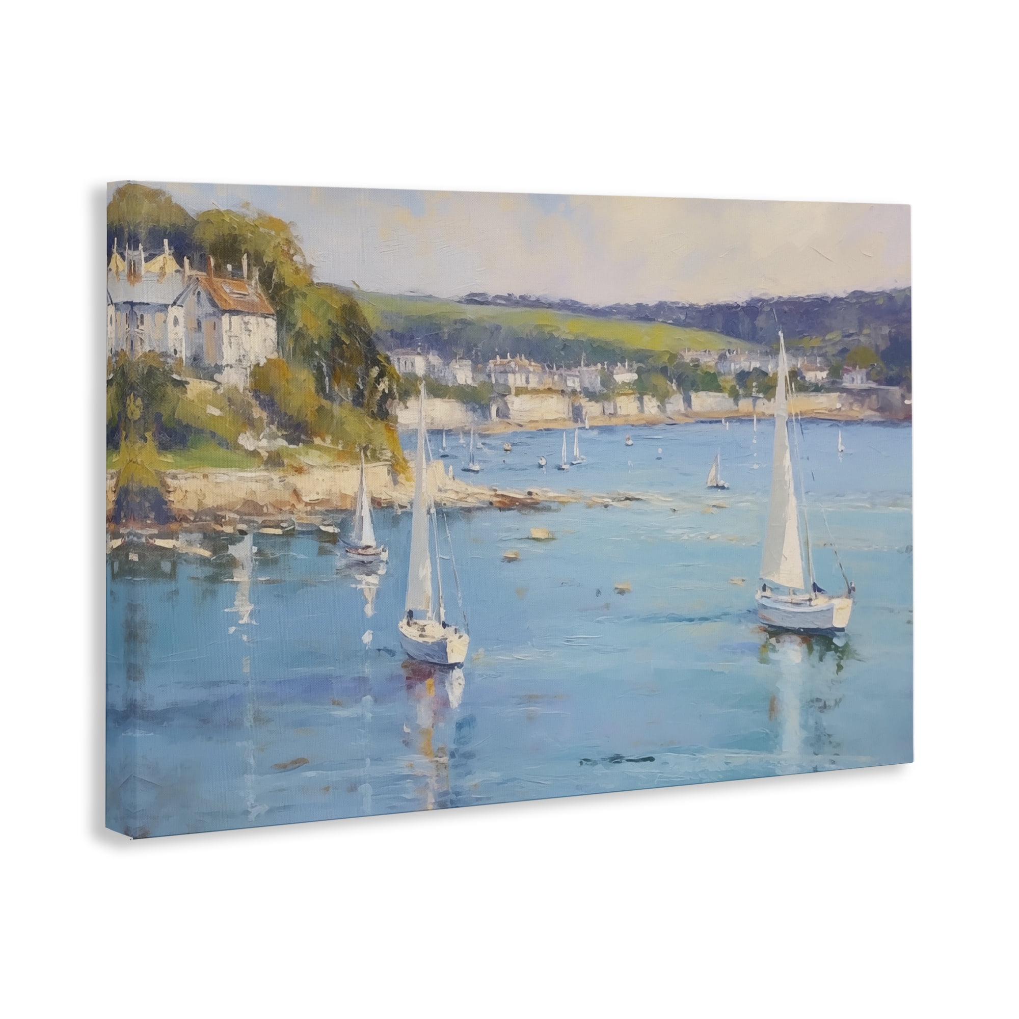 Stupell Industries Sailboats Of The Shore Nautical & Beach Painting Wrapped Canvas Art Print Wall Art, 24 x 16