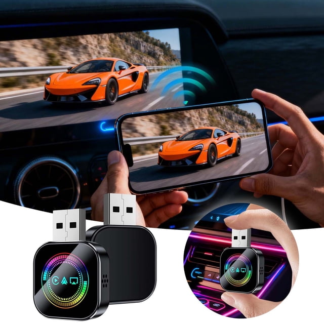 BotaniNest Wireless Link Adapter For Audio 2026 Upgrade Auto Multimedia Receiver With Band WiFi And Advanced 5.0 Technology For Fast Stable Connection Mini Design