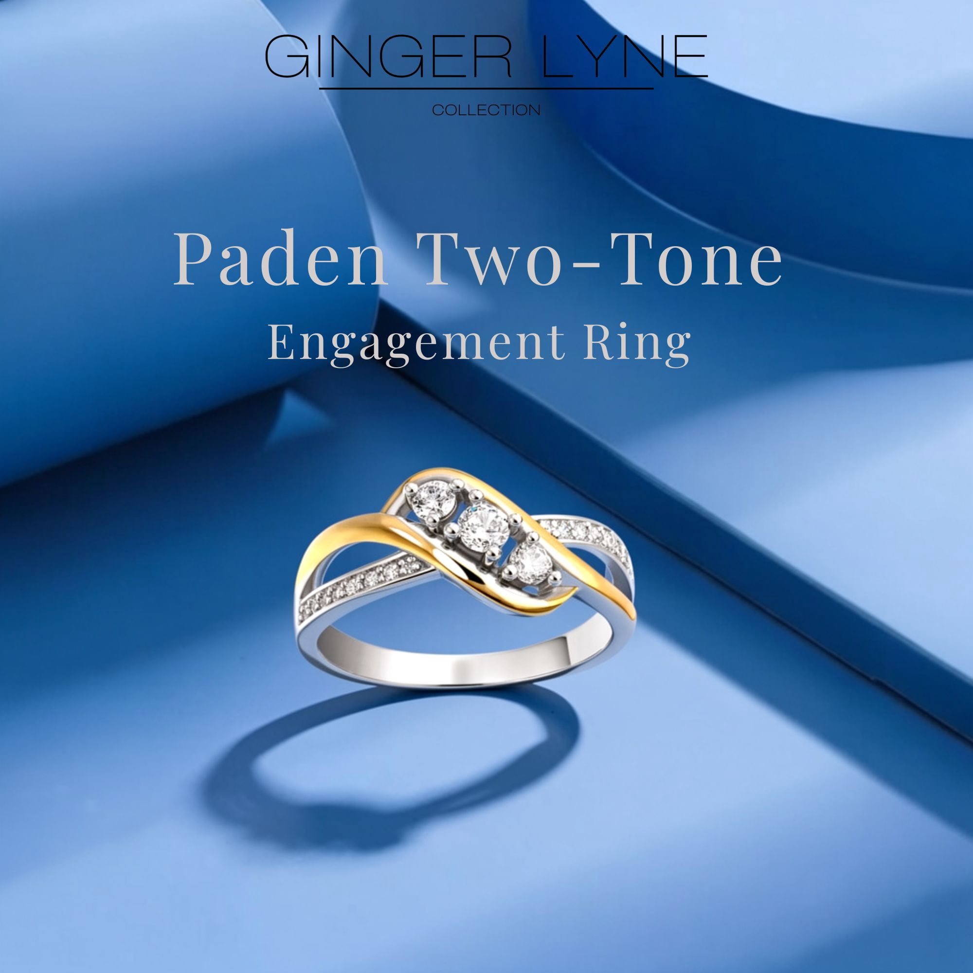 3 Stone Engagement Ring  for Women Sterling SilverPromise Ring for Her Ginger Lyne Collection