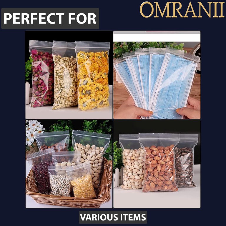 Clear Reclosable Zipper Bags – 5x6 Inch Poly Bags, 1000 Pack (2 Mil Thick)