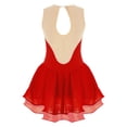 thumbnail image 2 of YONGHS Kids Girls Sleeveless Figure Ice Roller Skating Dress Sparkly Mesh Splice Ballet Leotard Tutu Dress Red 16, 2 of 5