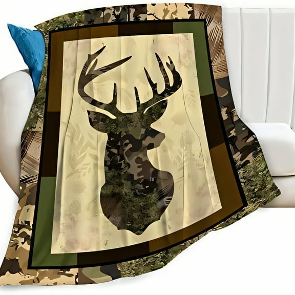 AUQ Throw Blanket,Thick Warm Layer Warm Blanket,Classic Camouflage Pattern Couch Throw Blanket,Style1,60*78in