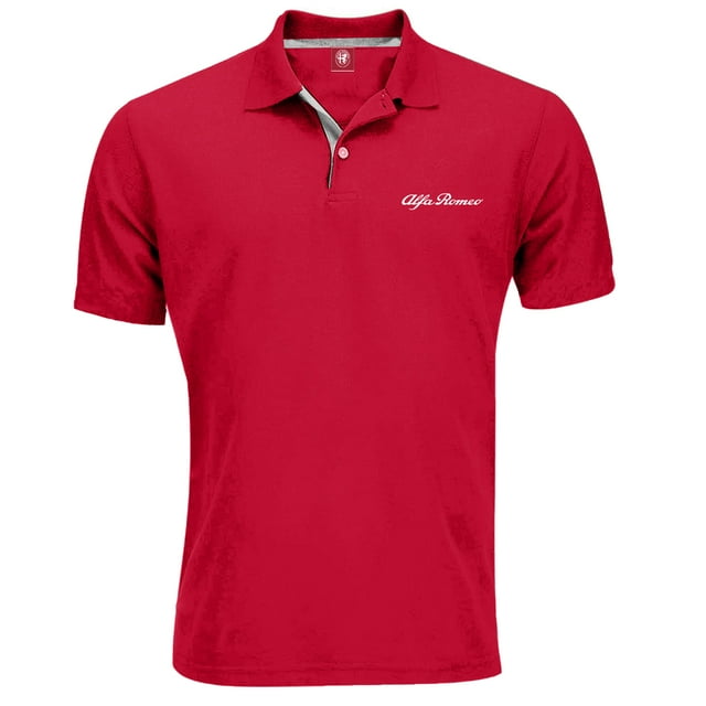 Playera Tipo Polo Alfa Romeo con logo en silicon