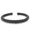 thumbnail image 4 of Black Metal Round Braid Cuff Bracelet Adjustable Mens Womens, 4 of 6