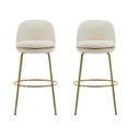 thumbnail image 4 of Olurrisa Indoor Metal Upholstered Barstool, Gold Finished Frame and Beige Upholstery, Set of 2, 4 of 8