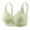 Green, variant on Women's Leaf Jacquard Wireless Bra, Floral Lace Trim, Adjustable Wide Straps, Multi-Hook Back, Rhinestone Flower Detail, Soft Daily Support Bra