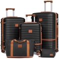 thumbnail image 1 of Joyway - Ensembles de Bagages 5 Pcs ABS Rigide à Roulettes Pivotantes - (Valise Extensible 20 Pouces24 Pouces) Bagage Enregistré 28 Po - Noir, 1 of 6