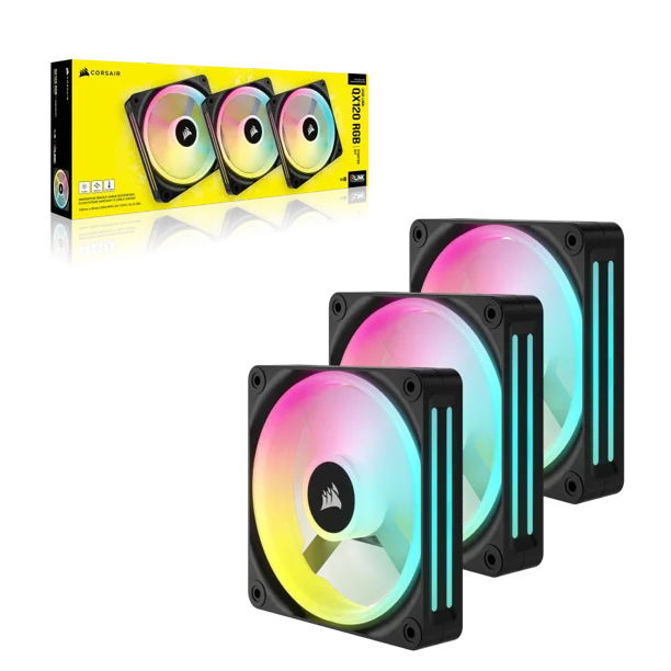 Ventilador Corsair ICUE Link QX120 Kit 3X1 RGB 120MM NEGRO CO-9051002-WW