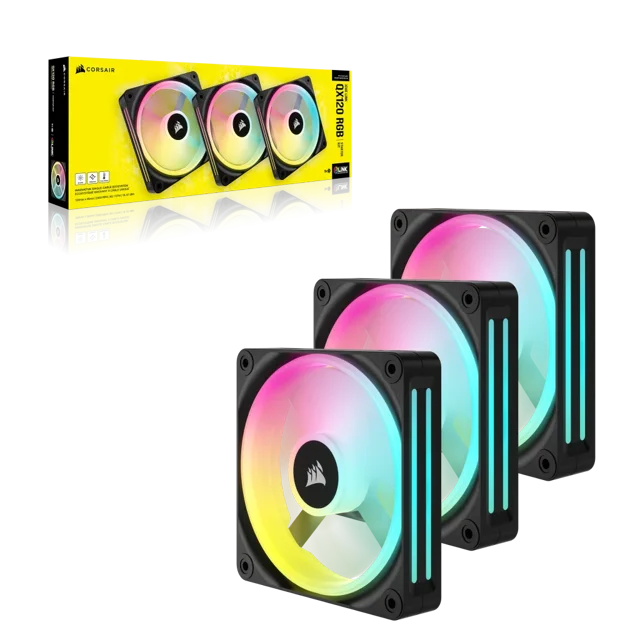 Ventilador Corsair ICUE Link QX120 Kit 3X1 RGB 120MM NEGRO CO-9051002-WW
