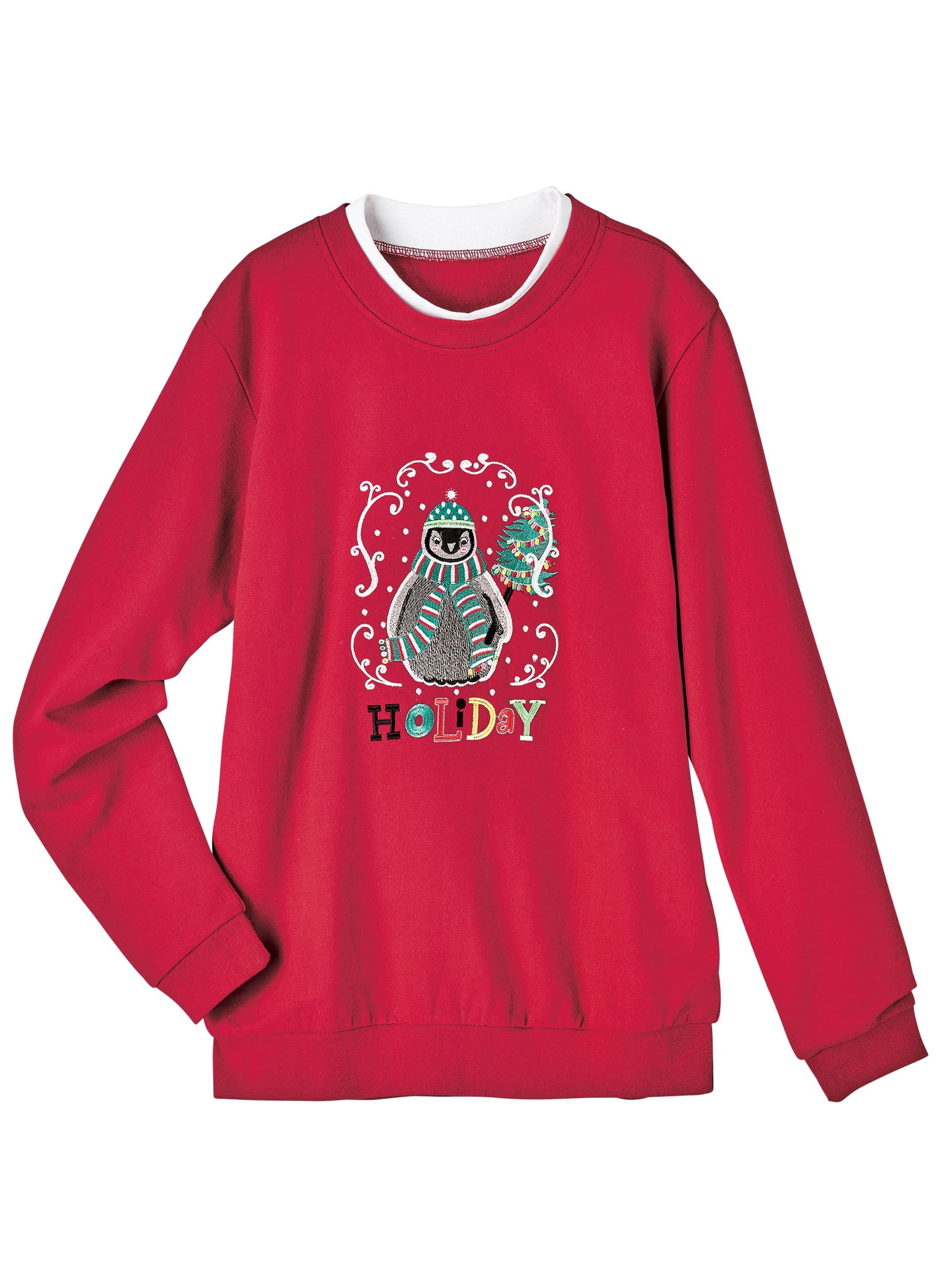 Embroidered Sweatshirt Holiday Novelty 