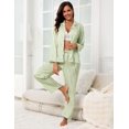 thumbnail image 2 of Silk Satin Pajamas for Women Set 2 Piece Silk Pjs Long Sleeve Top Cozy Sleepwear Silky Pajamas, 2 of 6