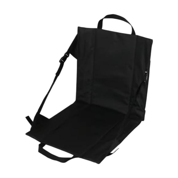 Silla de playa plegable Silla de piso con respaldo Almohadilla de tela Oxford con ajuste Negro