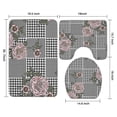 thumbnail image 3 of Pioneer Flower Floral Print Pattern Bathroom Rugs Sets 3 Piece,Toilet Cover Set,Absorbent Non Slip Bathroom Mats Sets with U-Shaped Contour Rug Toilet Rug Set, 3 of 5