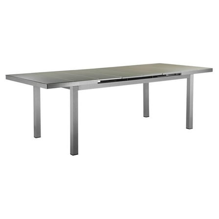 Pemberly Row Contemporary Aluminum Patio Extension Table in Gray