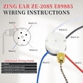 thumbnail image 5 of Interruptor de Ventilador Techo, ZE-208S E89885 Interruptor Ventilador 3 Velocidades y 4 Cables Interruptor Cable Cadena Interruptor Luces de Ventilador Reemplazo del Interruptor, 5 of 5