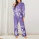 thumbnail image 2 of Balery Snowflakes Conjunto de Pijama con Estampado para Mujer, Conjunto de Dos Piezas con Manga Larga, Ropa de Dormir Suave con Bolsillos, Pijamas Cómodos-Large, 2 of 7