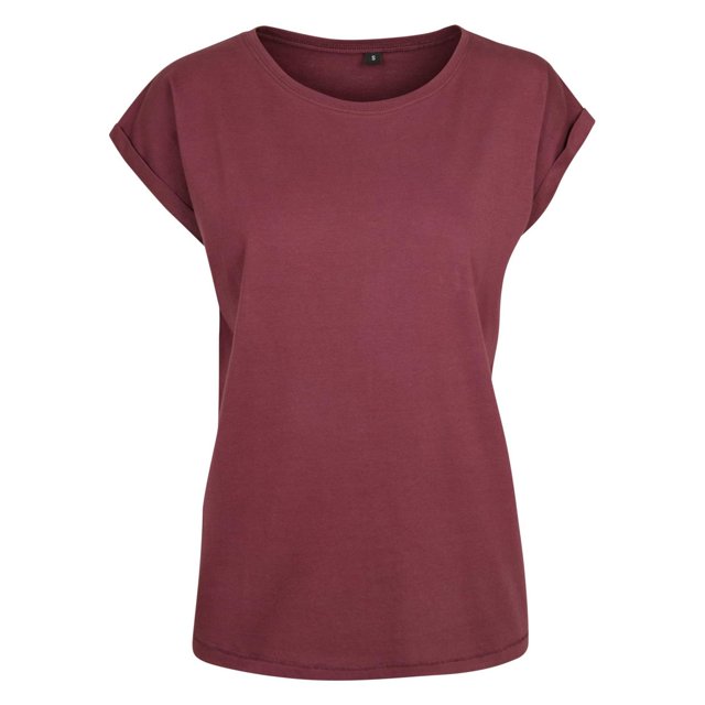Build Your Brand Womens Cotton Extended Shoulder T-Shirt