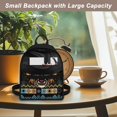 thumbnail image 5 of Eheartsgir Fierce Tiger Head with Tribal Geometric & Tropical Leaf Pattern Mini Backpack for Work Travel, Zipper Closure Small Purse Backpack for Women Polyester Practical Small Backpack, 5 of 8