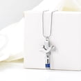 thumbnail image 5 of Double Cross Urn Necklaces for Ashes Birthstones Cremation Pendant Urns for Human Ashes Memorial Keepsake Locket Jewelry Memorial Urn Jewelry, 5 of 9