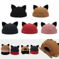 thumbnail image 2 of Cute Skullcap Hat Beanies Hat Kitten Ears Breathable Beanies Hat for Family Gatherings Friend Birthday, 2 of 9