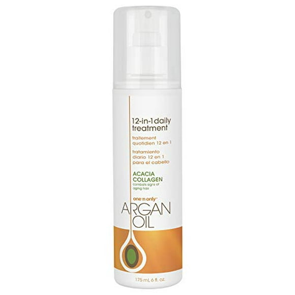 One 'n Only Argan Oil 12-in-1 Daily Treatment, Lightweight, Helps Control Frizz, Smooths, Detangles, Moisturizes, Strengthens and Adds Body to Dry, Damaged Hair, 6 Fl. Oz