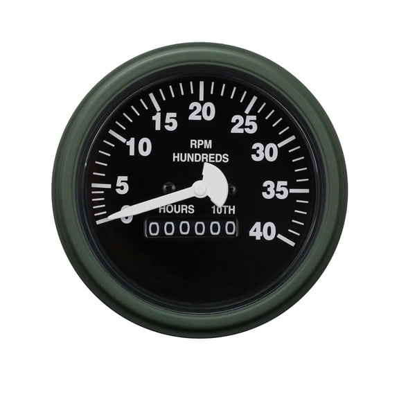 Tachometer- Green Housing, 85mm (3-3/38"), 0-4000 RPM, fits ALL HUMVEE Models